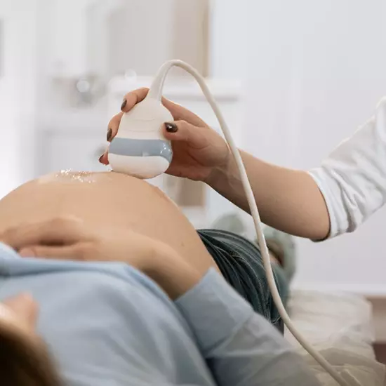 Gynecologist consulting a female patient