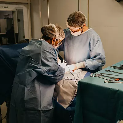 Doctors and nurses working in a hospital